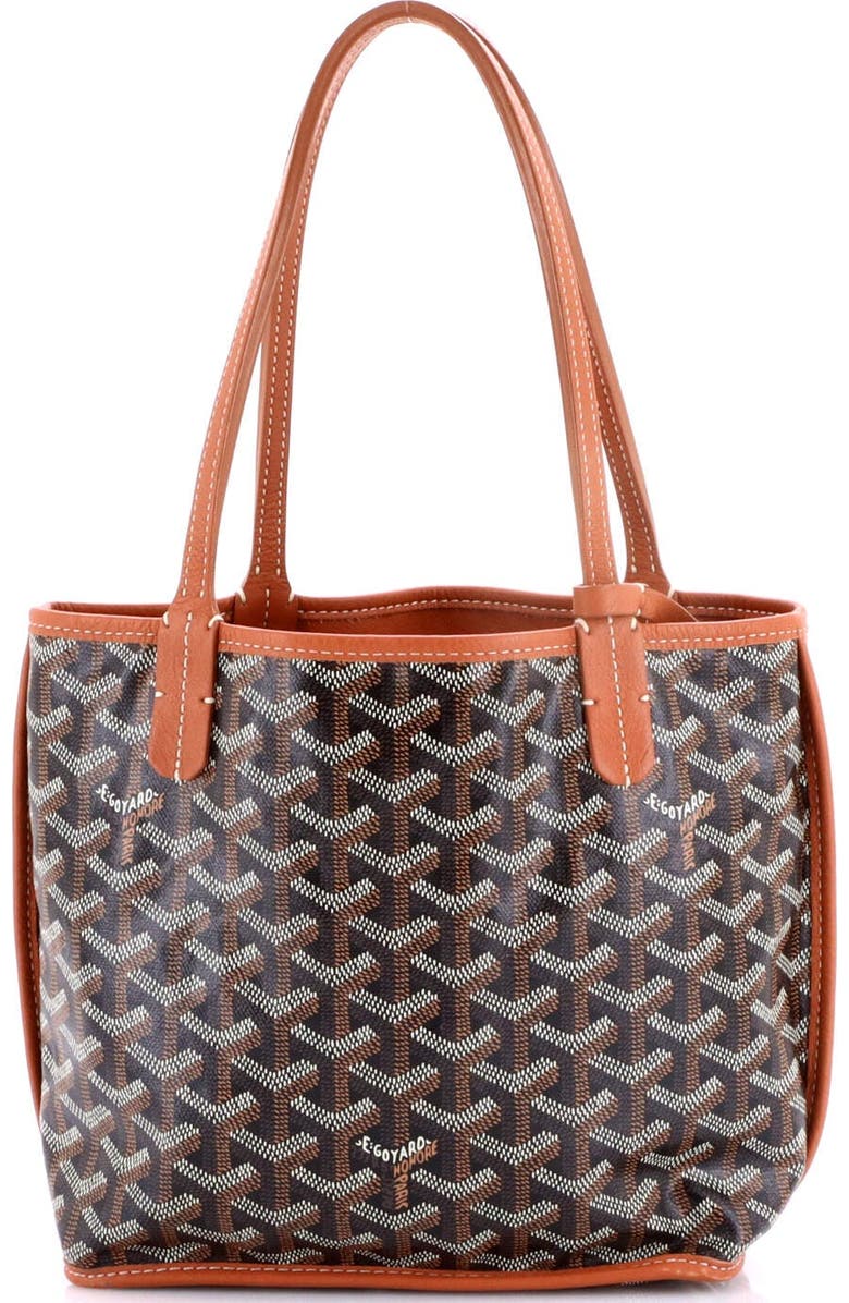 Pre-Owned Goyard Anjou Reversible Tote Coated Canvas Mini, Alternate, color, Black