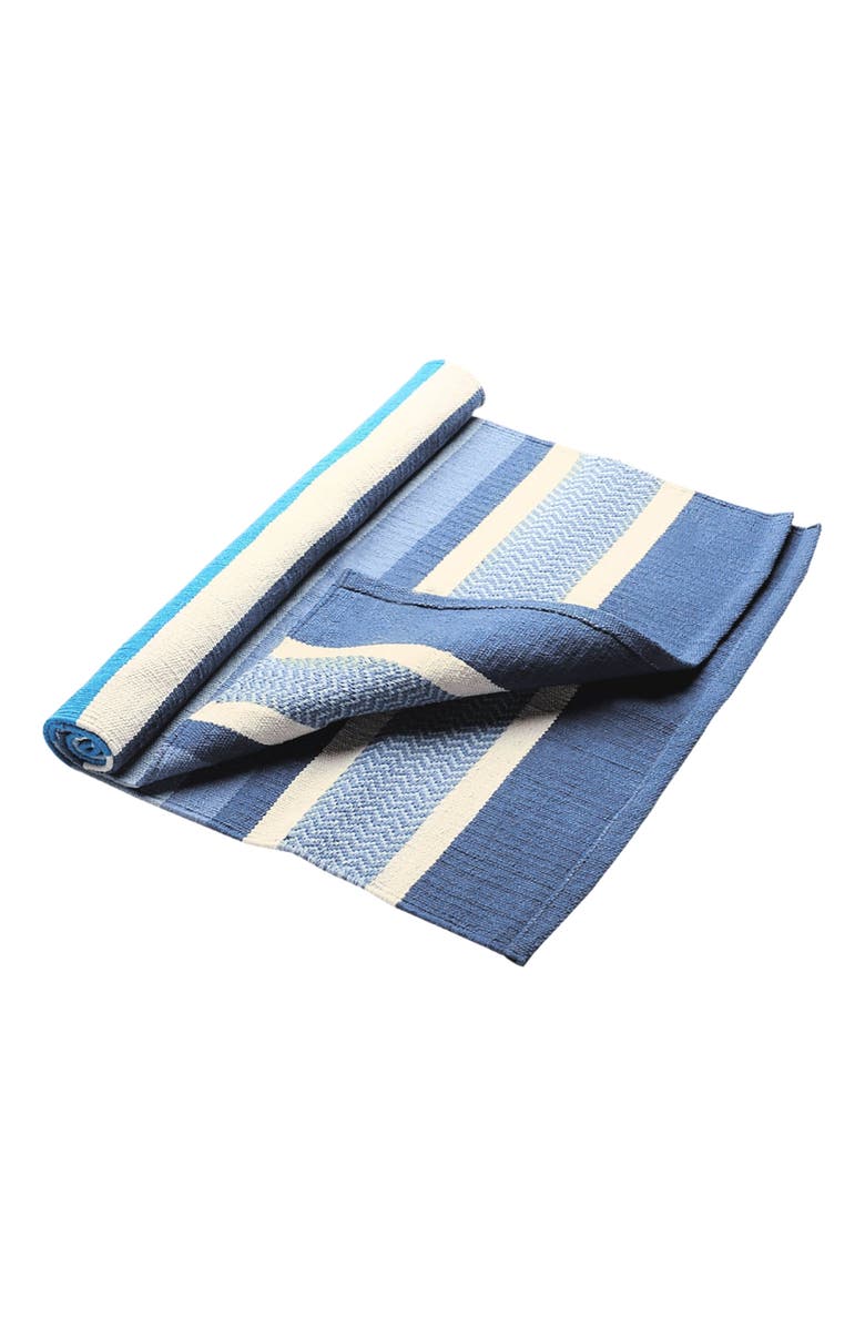 Hugger Mugger Cotton Yoga Rug, Main, color, Caribbean Blue
