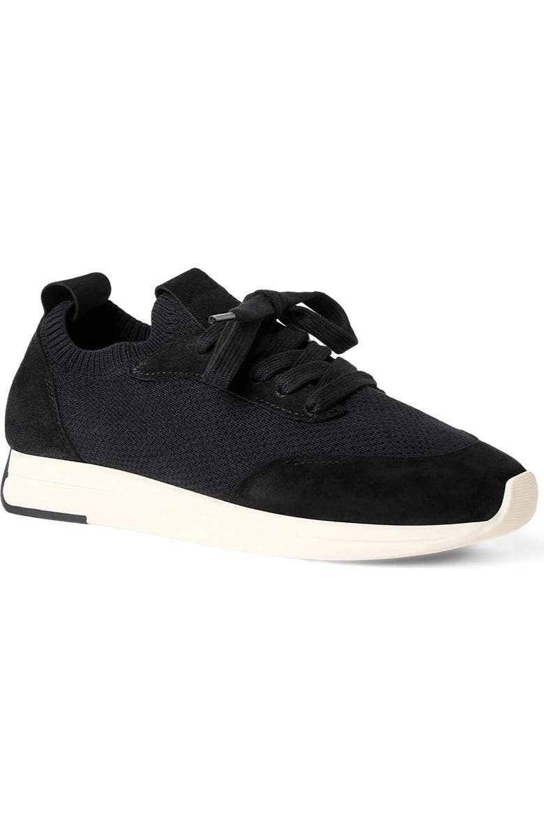 Aquatalia Rolo Knit Sneaker, Main, color, Black Knit