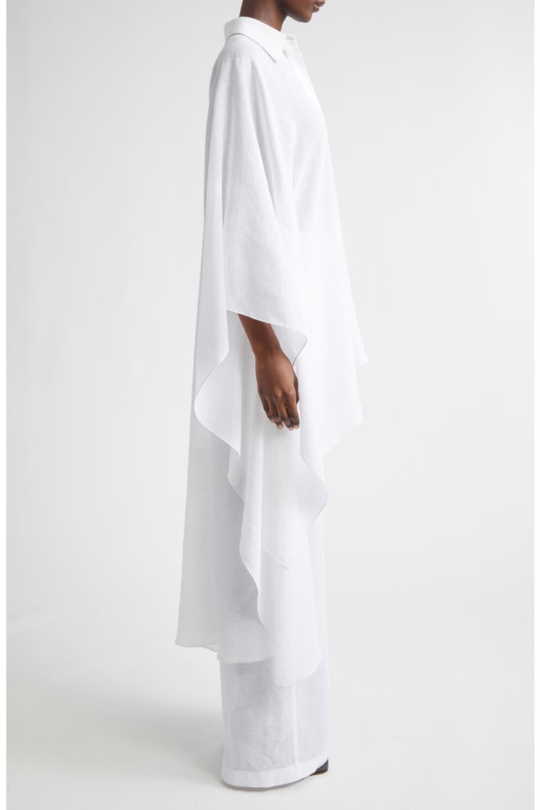 Asymmetric Linen Gauze Caftan, Alternate, color, OPTIC WHITE