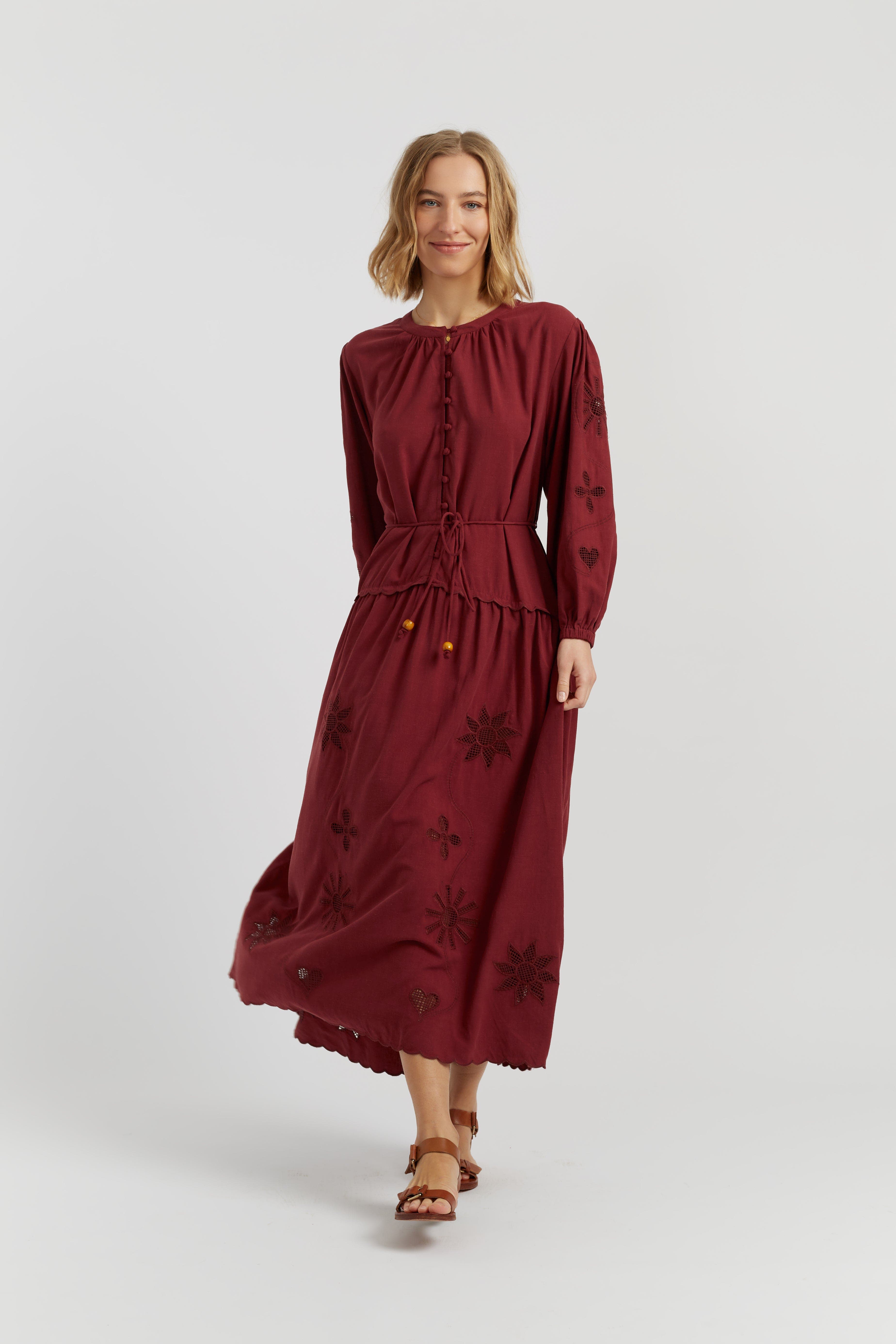 Sienna Linen-Blend Broderie Dress - image 5