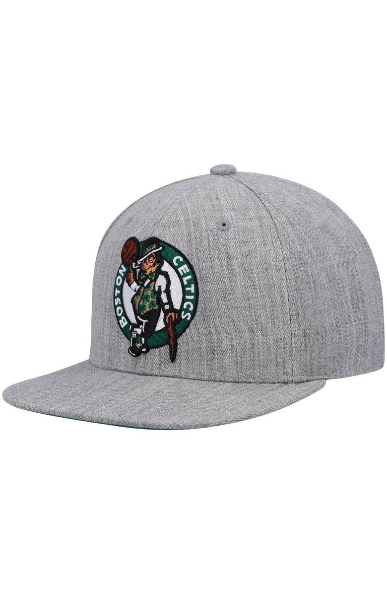 Mitchell & Ness Men's Mitchell & Ness Heathered Gray Boston Celtics 2.0 Snapback Hat, Main, color, 