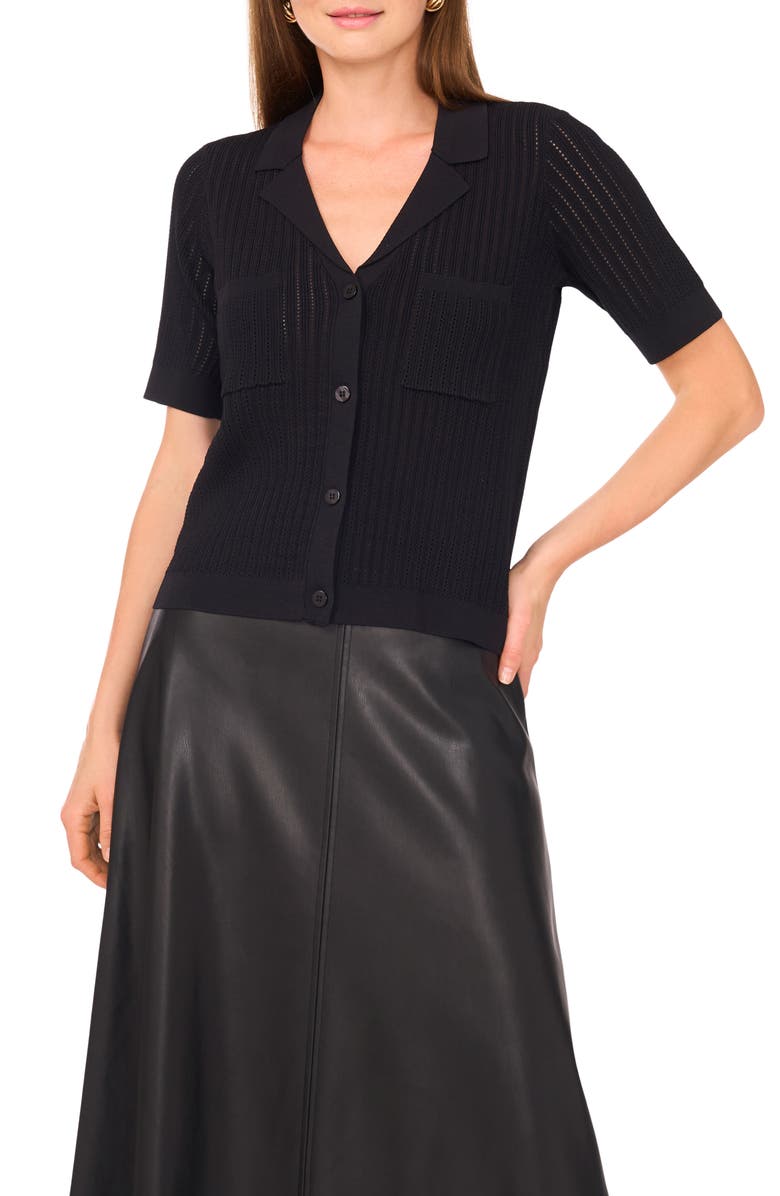 Vince Camuto Pointelle Short Sleeve Sweater, Main, color,