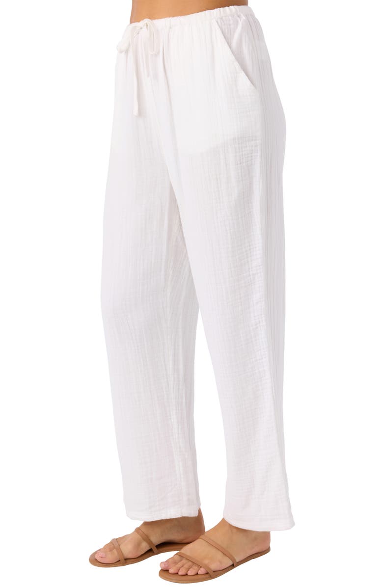 O'Neill Brenda Cotton Gauze Wide Leg Pants, Alternate, color, White