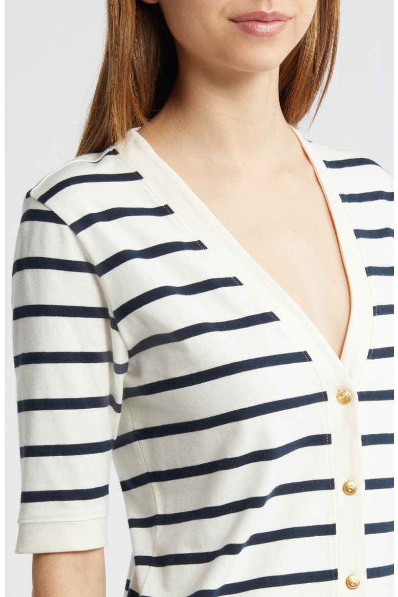 Stripe Henley Midi Dress, Alternate, color, NAVY MULTI