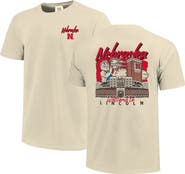 IMAGE ONE Men's Image One Natural Nebraska Huskers Comfort Colors Hand-Drawn Campus Stack T-Shirt