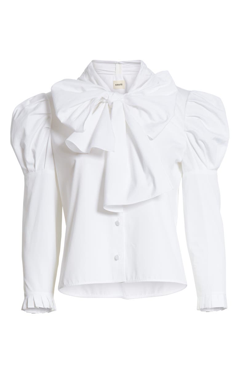 Khaite Sophie Tie Neck Blouse, Alternate, color,