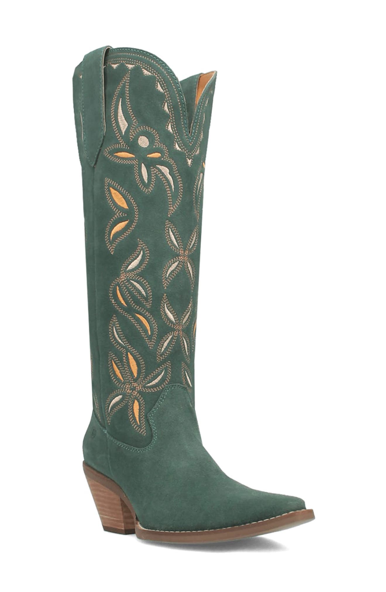 Dingo Bandelera Knee High Western Boot in Green 