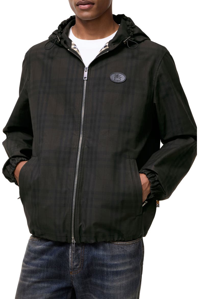Newport Check Hooded Jacket, Main, color, SAND IP CHECK