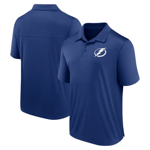 Men's Fanatics Branded  Blue Tampa Bay Lightning Left Side Block Polo