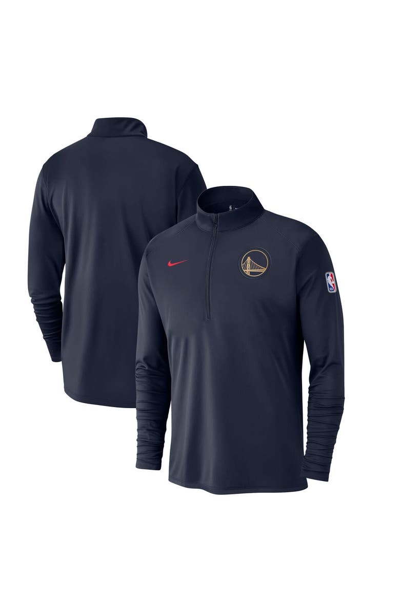 Nike Men's Nike Navy Golden State Warriors 2024/25 City Edition Authentic Coaches Performance Half-Zip Top, Main, color, 