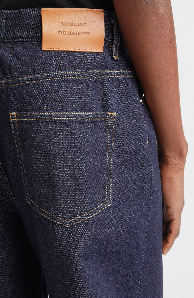 LOULOU DE SAISON Samur High Waist Tapered Leg Jeans, Alternate, color, Raw Wash