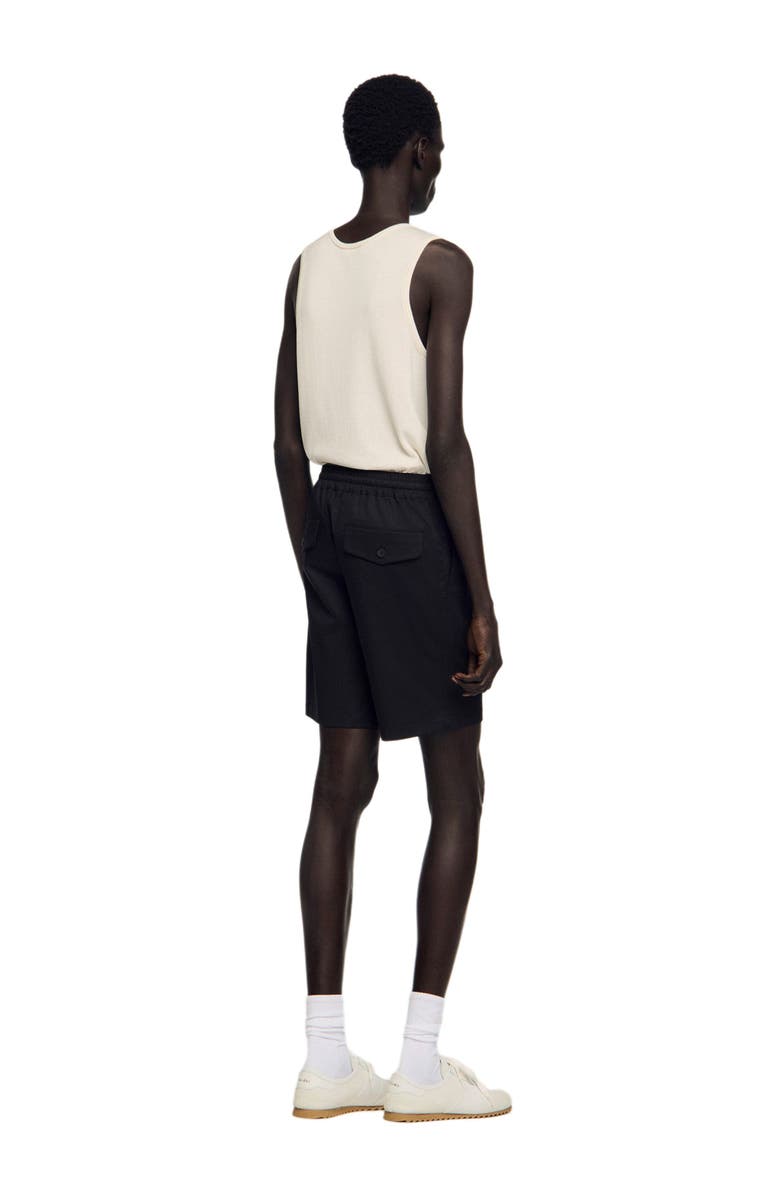 SANDRO Cotton shorts, Alternate, color, Black