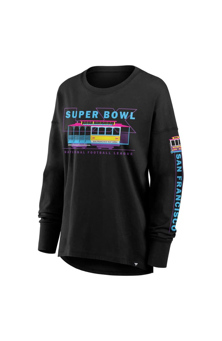 FANATICS Women's Fanatics Black Super Bowl LX Trolley Car Long Sleeve T-Shirt, Alternate, color, Black