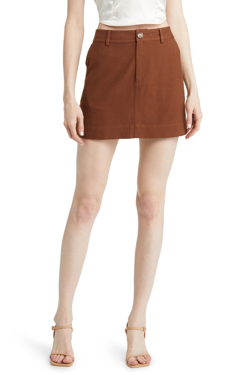 Sophie Rue Pauline Linen Blend Miniskirt, Main, color,