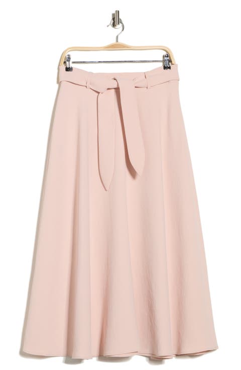 Aero Belted Crepe Midi Skirt