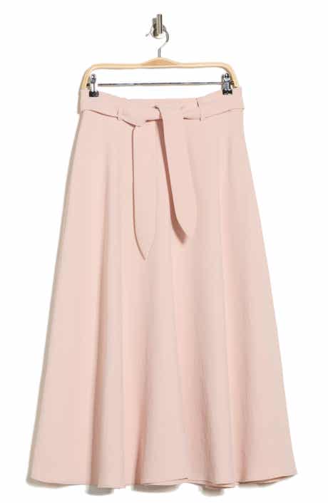 DKNY Aero Belted Crepe Midi Skirt