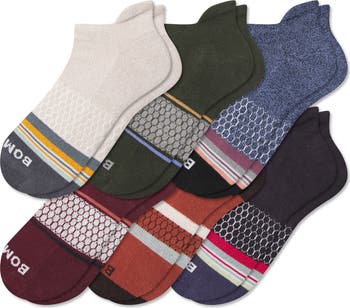 Assorted 6-Pack Stripe Ankle Socks