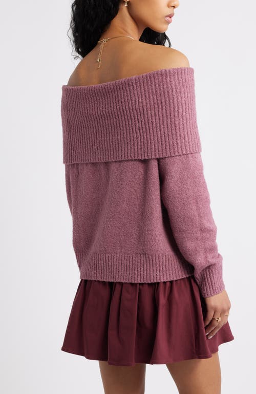 Bp. Bouclé Off The Shoulder Sweater In Pink
