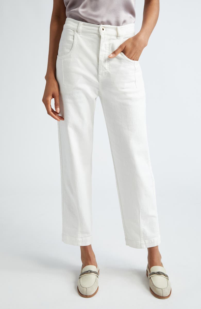 Eleventy Straight Leg Bull Pants, Main, color, White