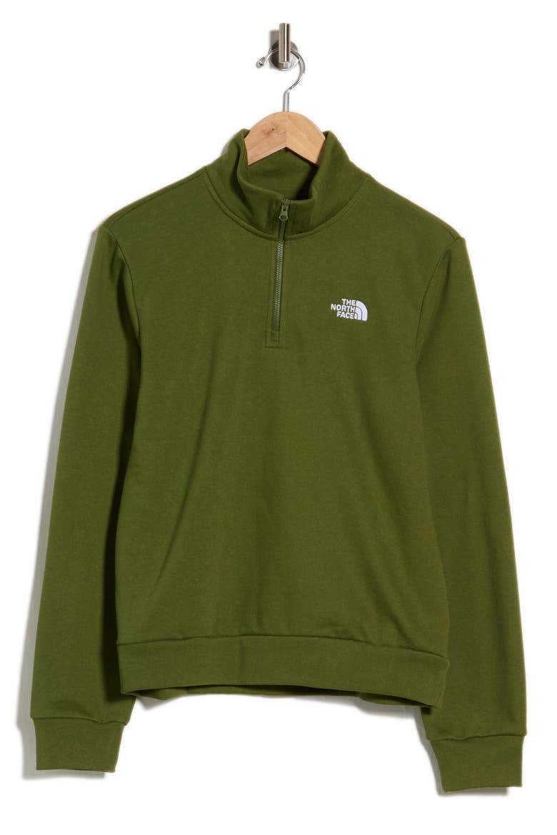 Evolution Simple Dome Quarter Zip Pullover, Main, color, WOODLAND GREEN
