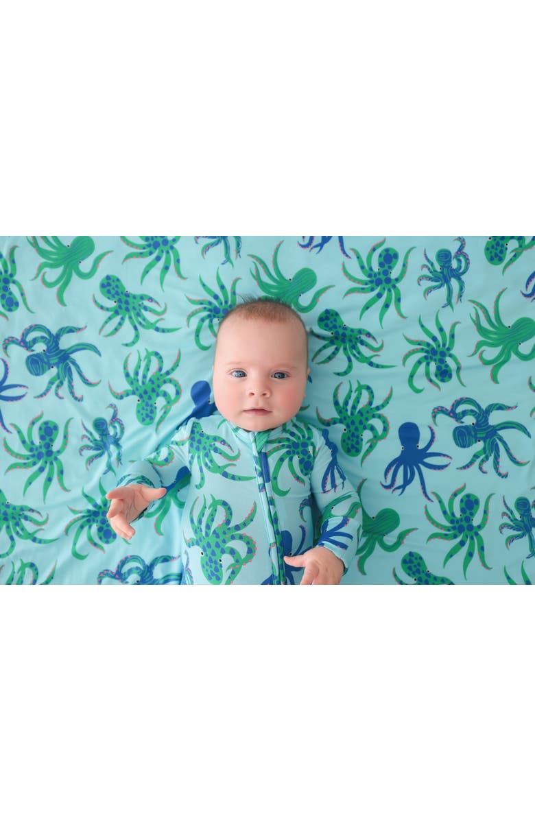 Posh Peanut Fitted Convertible One-Piece Pajamas, Alternate, color, Blue