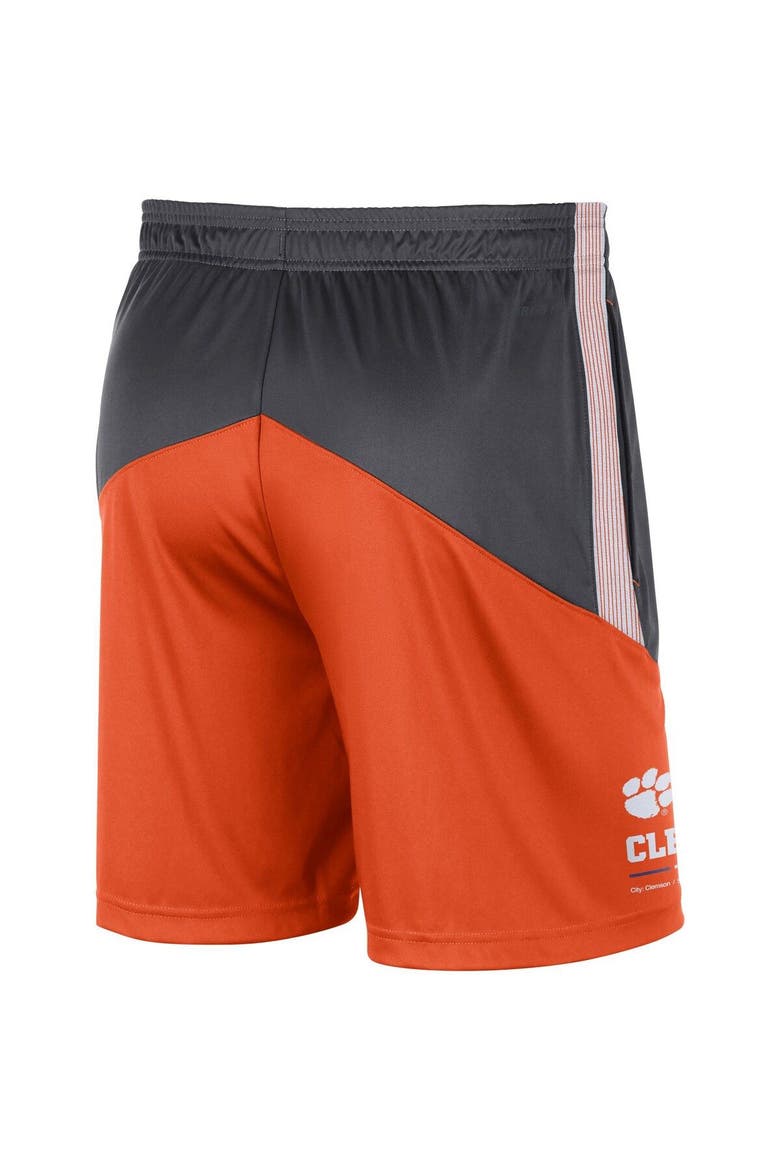 Men's Nike Anthracite/Orange Clemson Tigers Team Performance Knit Shorts, Alternate, color, Anthracite