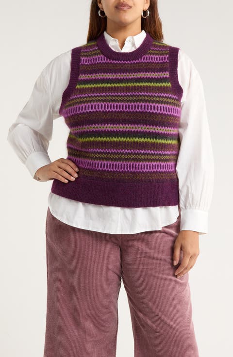 Annik Fair Isle Wool & Mohair Blend Sweater Vest (Plus)