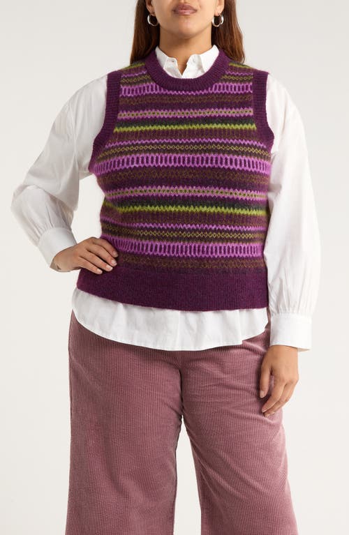 Seasalt Cornwall Annik Fair Isle Wool & Mohair Blend Sweater Vest In Multi