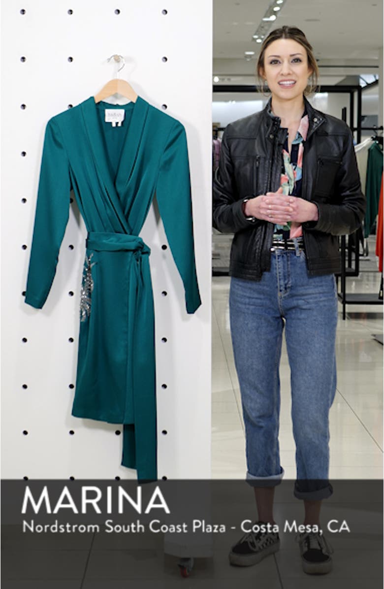 Janeiro Satin Wrap Dress, sales video thumbnail