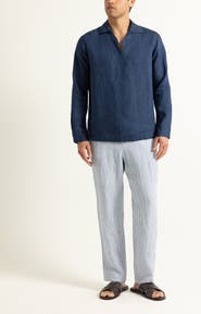 Orlebar Brown Alex Relaxed Fit Fine Hemp Stripe Trousers
