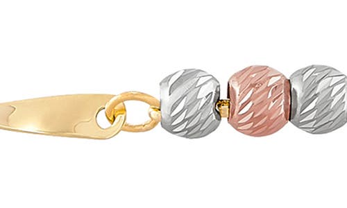 Frankie & Zoe 14k Tri-tone Gold Beaded Station Bracelet In Transparent