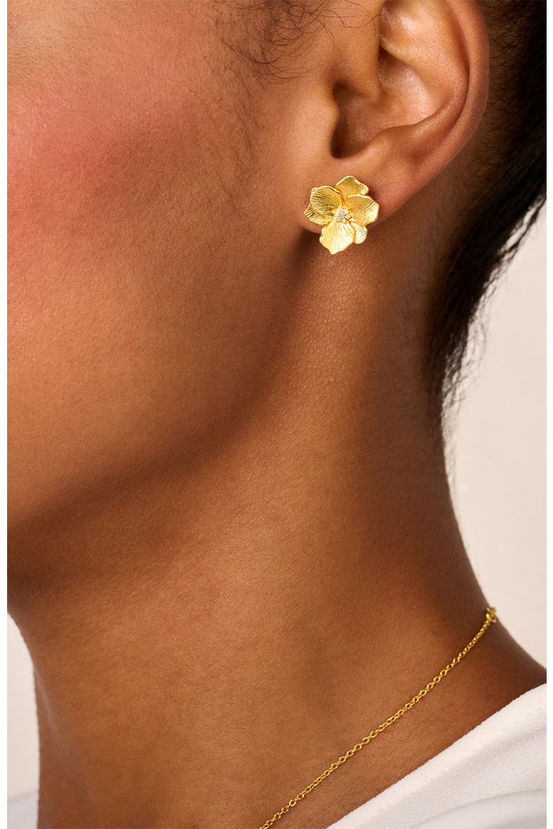 Jasmine Small Studs, Alternate, color, Yellow 18k Gold Plated