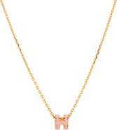 Pre-Owned Hermes Pop H Pendant Chain Necklace Metal and Enamel Mini