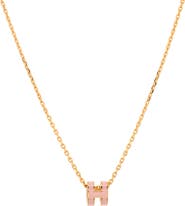 Pre-Owned Hermes Pop H Pendant Chain Necklace Metal and Enamel Mini