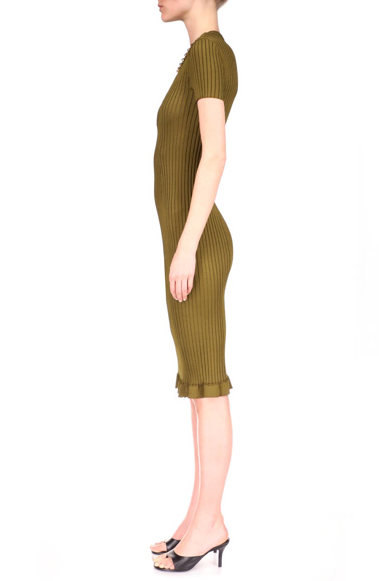 Givenchy Chain Detail Rib Knit Body-Con Dress, Alternate, color,