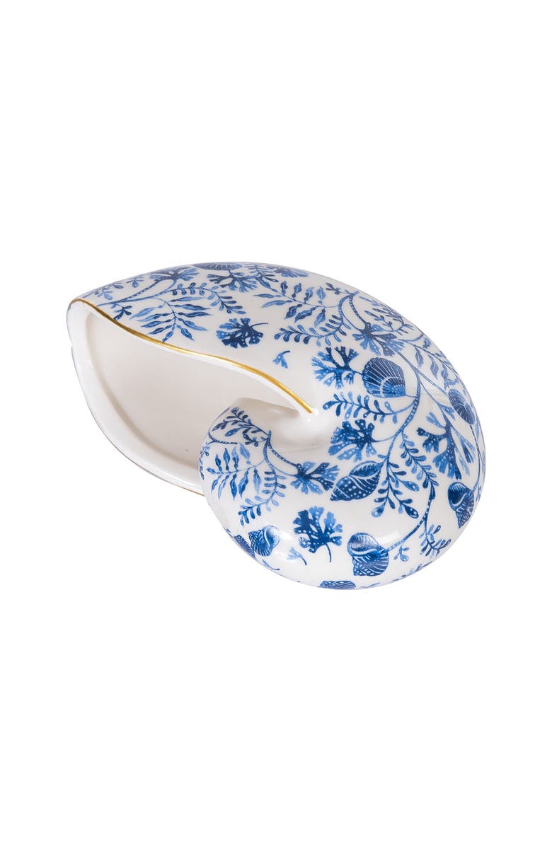 Gallerie II Chinoiserie Nautilus Shell Decorative Figurine, Main, color, Blue