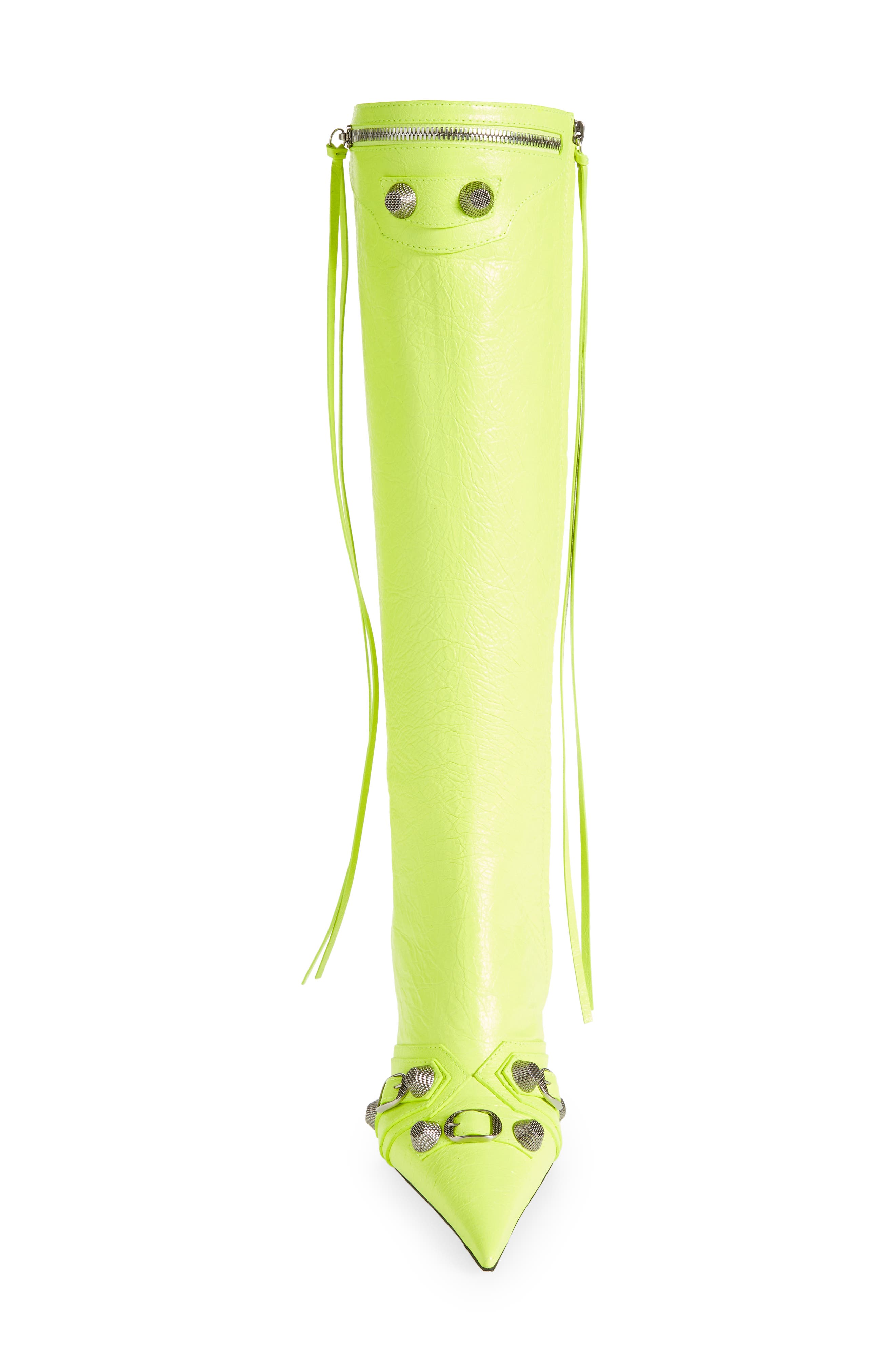 Cagole Knee High Boot, Alternate, color, FLUO YELLOW/ AGE NIKEL