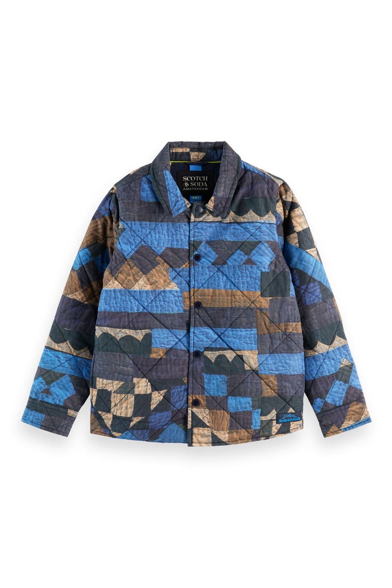 Kids' Patchwork Print Quilted Cotton Shirt Jacket, Main, color, MOUNTAIN PATCHWORK