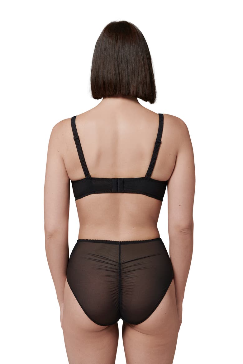 Intrigue Sheer Underwire Demi Bra, Alternate, color, BLACK