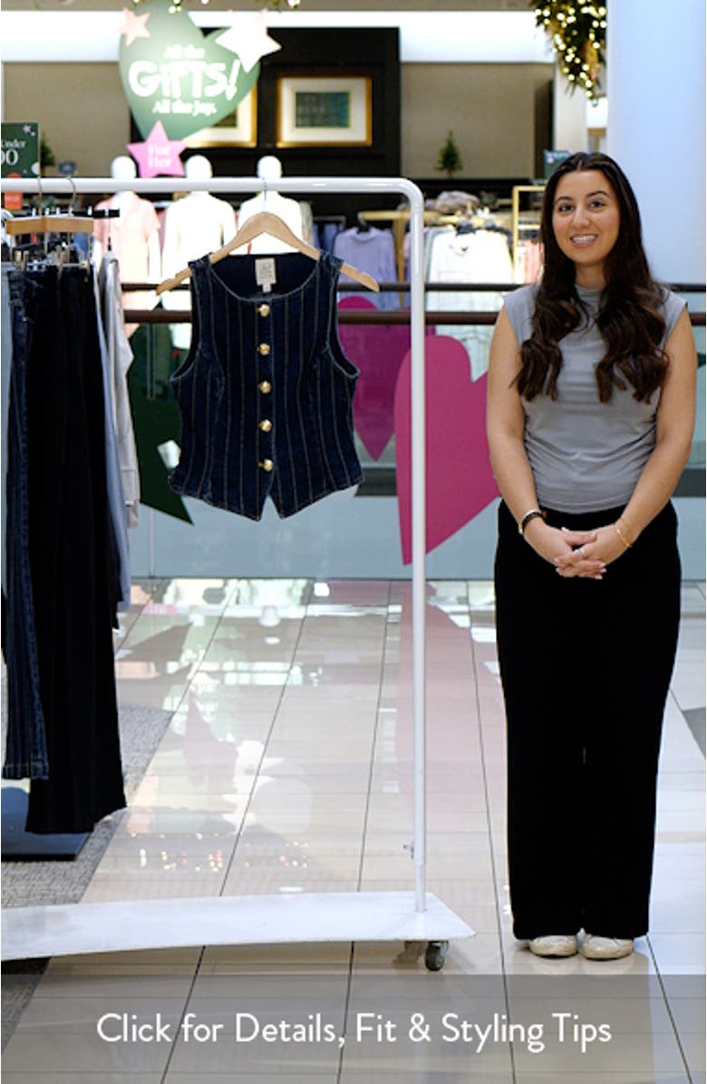 Camen Pintuck Detail Denim Vest, sales video thumbnail