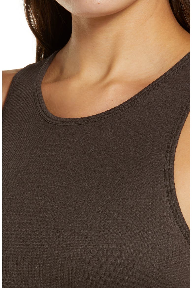 Stretch Rib High Neck Bralette, Alternate, color, SOOT