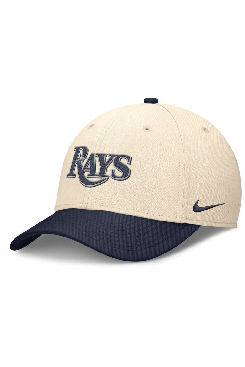 Men's Nike Natural/Navy Tampa Bay Rays Statement Rise Performance Flex Hat, Alternate, color, Natural