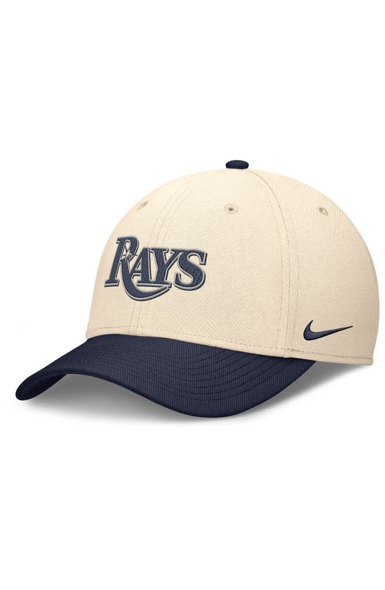 Nike Men's Nike Natural/Navy Tampa Bay Rays Statement Rise Performance Flex Hat, Alternate, color, Natural