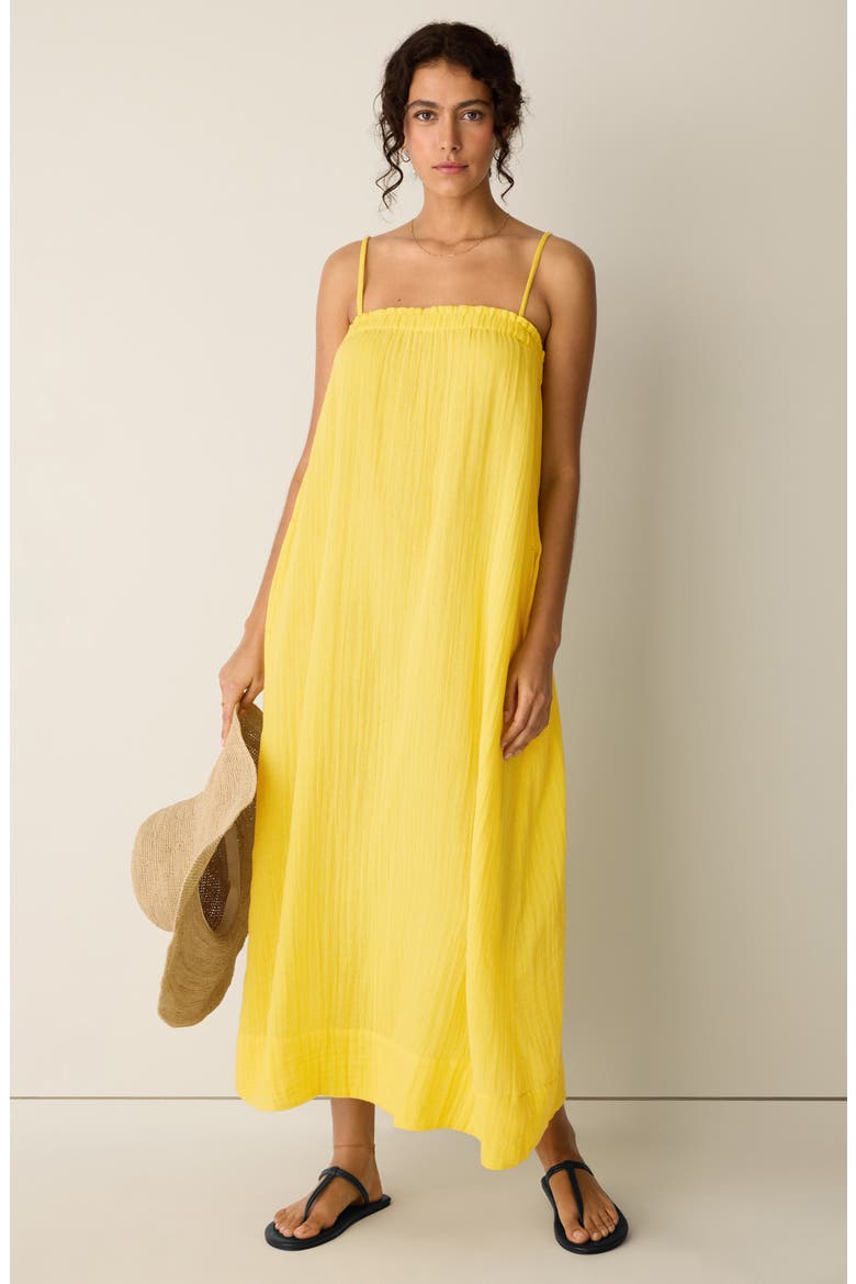 Stripe Organic Cotton Gauze Maxi Dress, Alternate, color, SOLEIL