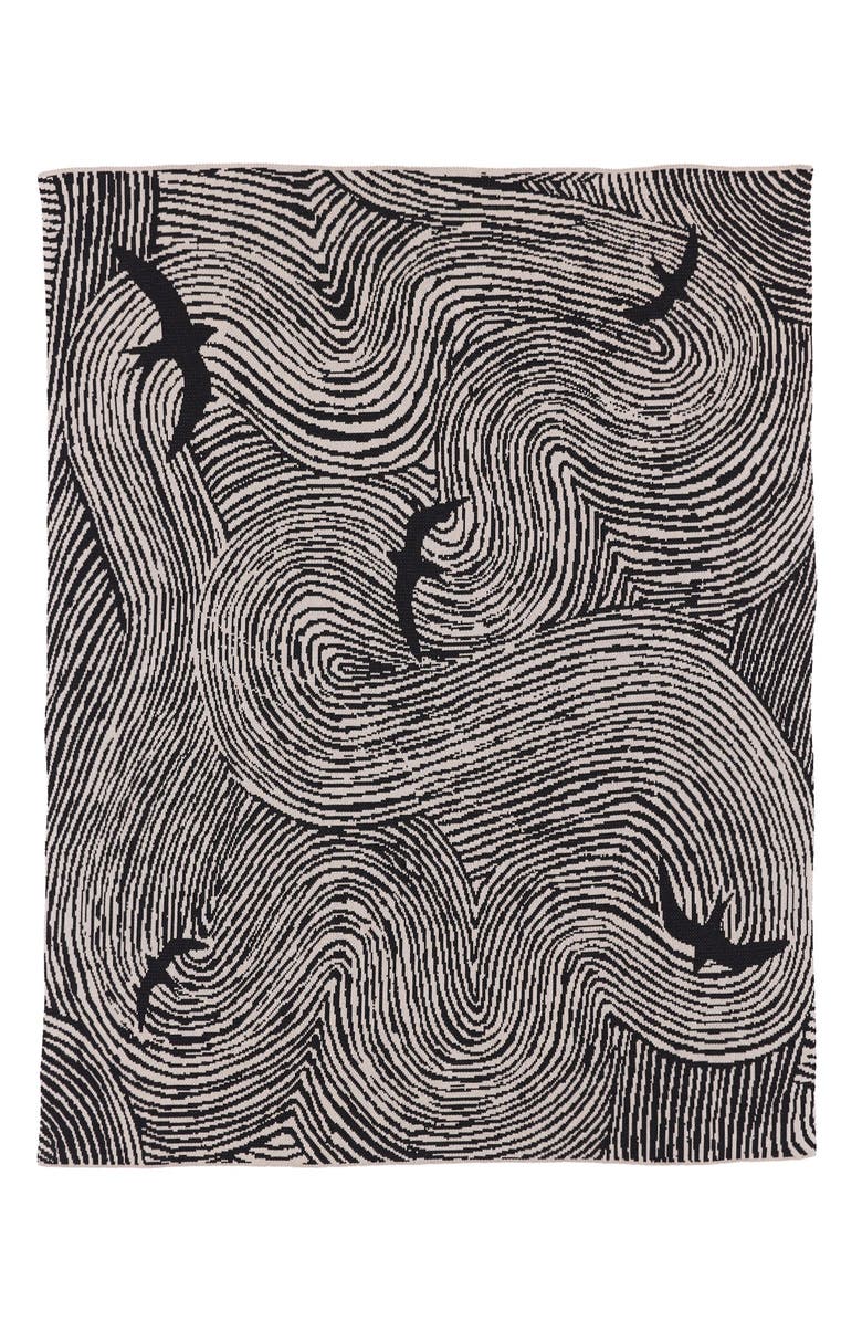 Biquette Swifts Knit Throw Blanket, Main, color, Skyline