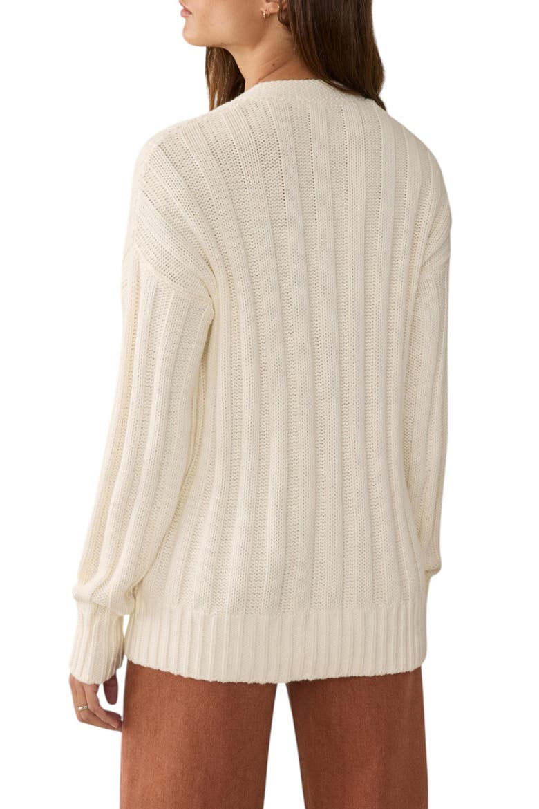 Sunwashed Laidback Organic Cotton Cardigan, Alternate, color, EGRET
