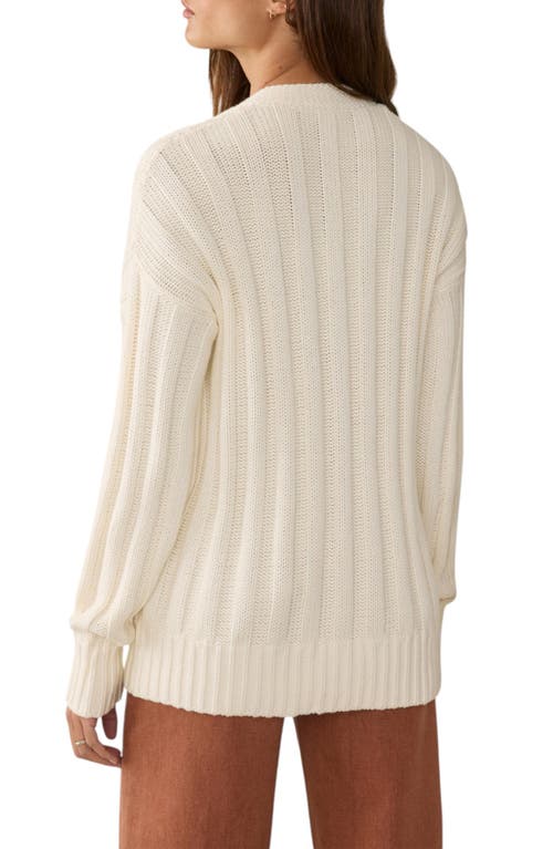 Faherty Sunwashed Laidback Organic Cotton Cardigan In White