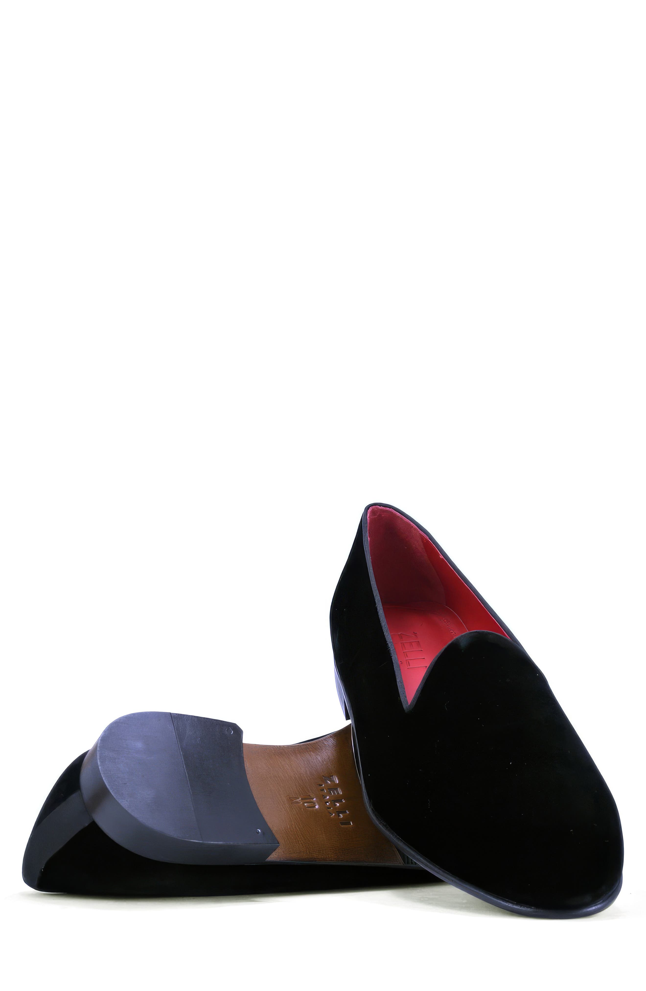 Zelli Italia Tux Velvet Venetian Loafer, Alternate, color, Black