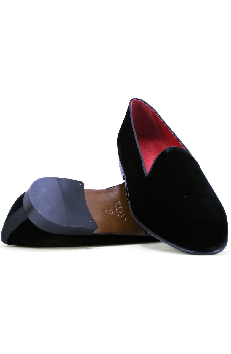 Zelli Italia Tux Velvet Venetian Loafer, Alternate, color, Black